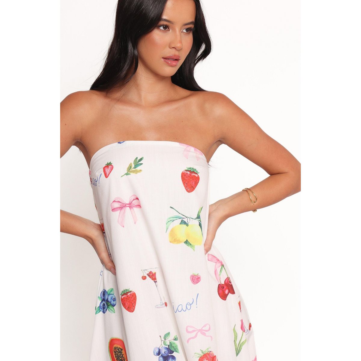 Petal and Pup Soph Strapless Maxi Dress - Ciao Bow Print - thumbnail 4