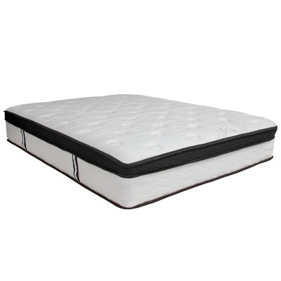 Merrick Lane 12 Inch Full Hybrid Pocket Spring & CertiPUR-US Certified Memory Foam Mattress and 2 FREE Queen Size Memory Foam Pillows