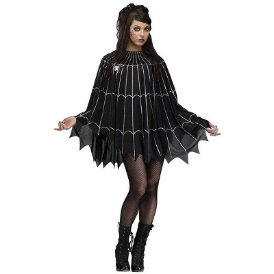  Fun World Spider Web Black/Silver Adult Costume Pullover One Size Fits Most 