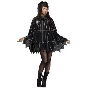 Fun World Spider Web Black/Silver Adult Costume Pullover One Size Fits Most - 1 of 1