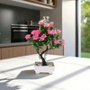 Unique Bargains Artificial Plants Rose-Adorned Welcome Pine Bonsai Plastic 3.94"x3.94"x10.63" 1 Pc - 2 of 4