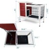 Indoor Two-Tier Wooden Rabbit Cage,Outdoor Rabbit Cage With Runway,Leak Proof Plastic Tray And Metal Mesh For Small Animals-Cuddlewood - 4 of 4