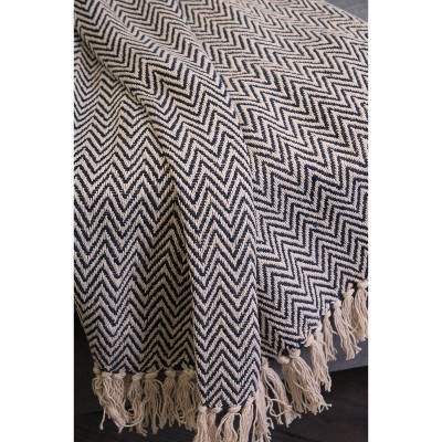 Chevron Cotton Sherpa 50"x60" Throw Blanket - Machine Washable