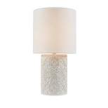 Ashbourne Embossed Floral Resin Table Lamp (Includes LED Light Bulb) Ivory - Hampton Hill