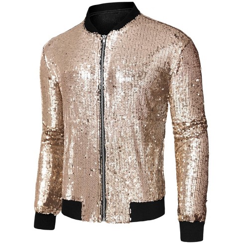 Gold sequin hotsell bomber jacket