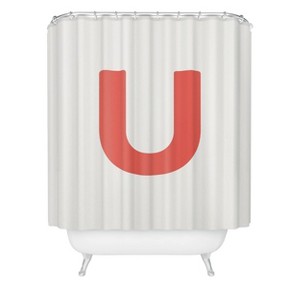 Deny Designs April Lane Art Block Monogram Shower Curtain - 1 of 3