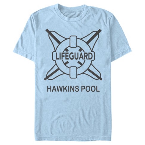 Stranger Things Hawkins Lifeguard T-shirt - Light Blue - 2x Large : Target