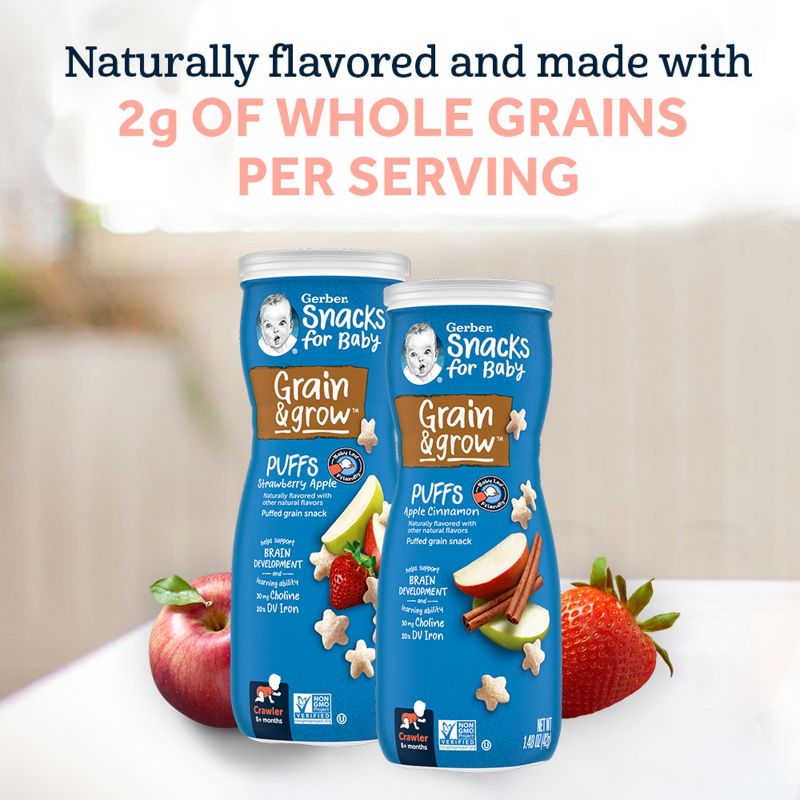 Gerber Puffs Sweet Potato Cereal Baby Snacks - 1.48oz, 4 of 9