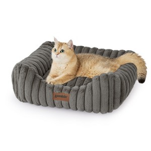 ZOMISIA Cat Beds - Rectangle Orthopedic Pet Bed with Fluffy Washable Cover and Anti-Slip Bottom - 1 of 4
