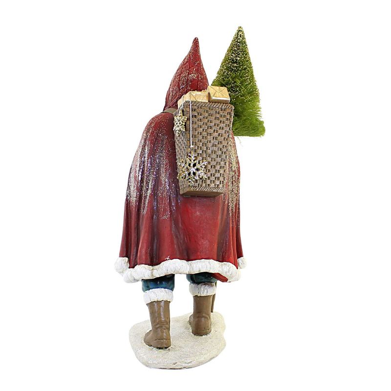 17.5 Inch Jewel-Tide Father Christmas Woodland Santa Bells Santa Figurines, 3 of 4