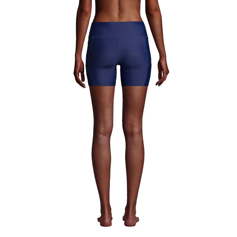 Lands' End Women's Chlorine Resistant High Waisted 6" Bike Swim Shorts with UPF 50, 2 of 6