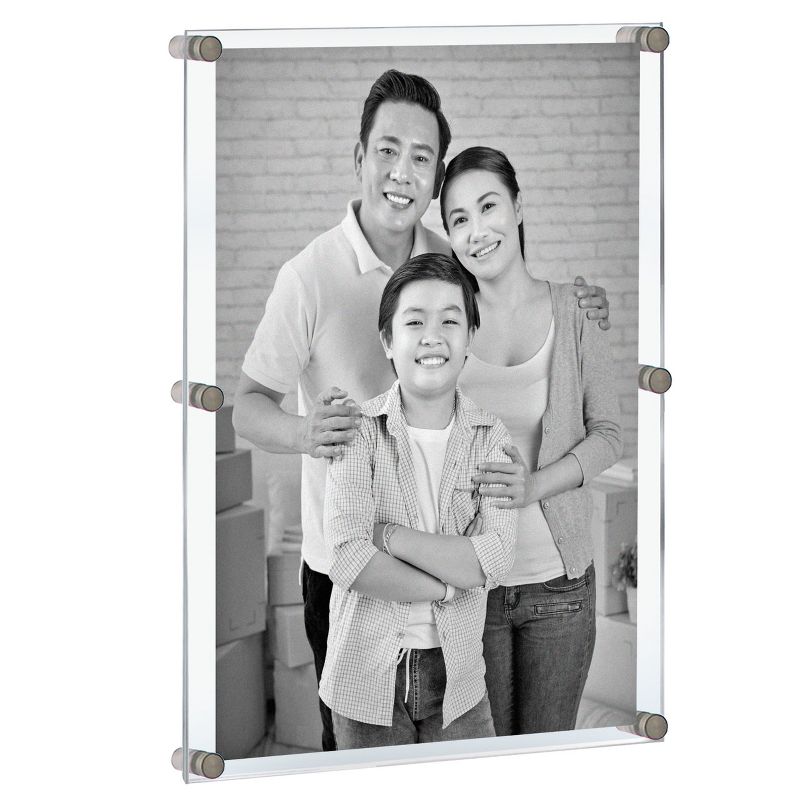 Azar Displays Floating Acrylic Wall Frame with Silver Stand Off Caps: 30" x 40" Graphic Size, Overall Frame Size: 34" x 44", 1-Pack, 2 of 11