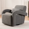 NicBex Couches for Living Room 30.7" Single Swivel Sofa Chair Cozy Armchair Teddy Fabric Upholstered Lounge Chair with Curved Arms for Apartment - 3 of 4