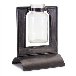 Glass Bottle Vase in Metal Holder 8"H - 1 of 1