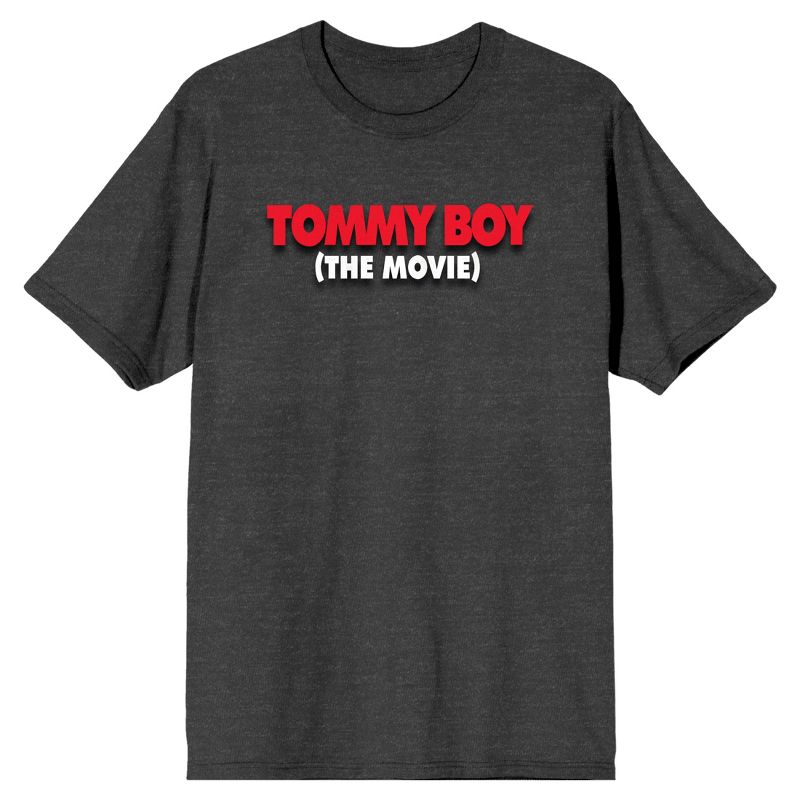 Tommy Boy The Movie Logo Crew Neck Short Sleeve Charcoal Heather Men's T-shirt, 1 of 4