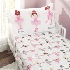 Everyday Kids 3-Piece Toddler Fitted Sheet, Flat Sheet and Pillowcase Set - Born to Dance Ballerina - Soft Breathable Microfiber Toddler Sheets Set - 3 of 4