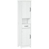 kleankin Slim Bathroom Storage Cabinet, Tall Bathroom Cabinet, Linen Tower with Open Shelf, Drawer, Recessed Doors, and Adjustable Shelves, White - 4 of 4