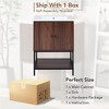 24" inch Walnut Finish Bathroom Vanity Cabinet with 2 Soft-Close Doors, Open Storage - 4 of 4