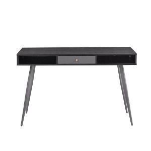 Chery Life 47.24" W Mid Century Desk with USB Ports and Power Outlet, Modern Writing Study Desk with Drawers - 1 of 4