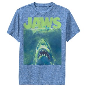 Boy's Jaws Neon Poster Performance Tee - 1 of 4