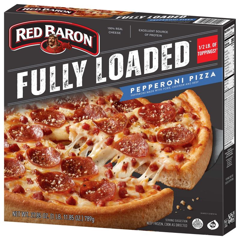 Red Baron Fully Loaded Pepperoni Frozen Pizza - 27.85oz, 3 of 10