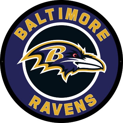 Evergreen Ultra-Thin Edgelight LED Wall Decor, Round, Baltimore Ravens- 23 x 23 Inches Made In USA