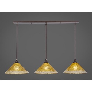 Toltec Lighting Any 3 - Light Chandelier in  Bronze with 12" Gold Champagne Crystal Shade - 1 of 1