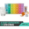 MEDca Weekly Pill Organizer: 4 Compartment AM/PM Box, 7 Day Large Travel Medication Dispenser for Vitamins and Medicines by MEDca - 2 of 4
