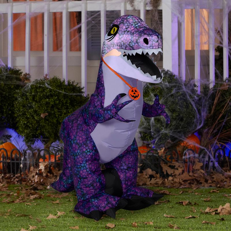 Gemmy Halloween Inflatable Purple Dinosaur, 3.5 ft Tall, Multi, 2 of 5