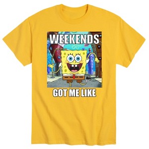 Men's - SpongeBob SquarePants - Weekends Got Me Like Short Sleeve Graphic T-Shirt - 1 of 4