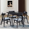GDFStudio Peyton Modern 5 Piece Rubber Wood and Fabric Upholstered Square Dining Table Set - 2 of 4