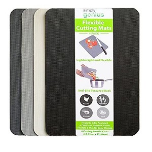 Simply Genius 4-Pack Plastic Cutting Board Mats, Color Coded Set - Durable & Non-Slip Cutting Board - 8 x 11 Inches - Small, Gray - 1 of 4