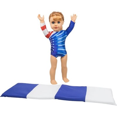 Детские куклы Dress Along Dolly Gymnastics Doll Clothes (2 Pc Set)- Athletic Uniform Includes Leotard & Mat- Handmade Outfit & Accessories- Compatible with 18" American Girl Doll — фото 5