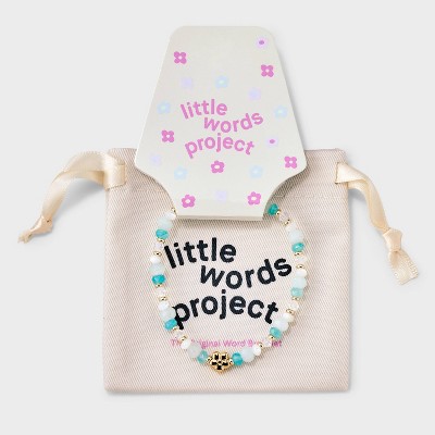 Little Words Project Flower Stacker Beaded Bracelet - Light Teal Green