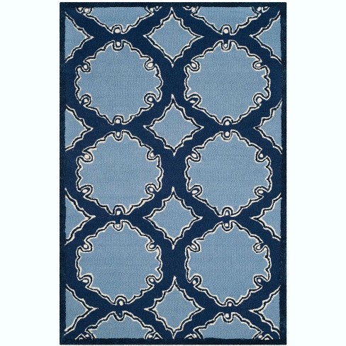 Bella Navy Woven Wool Rug