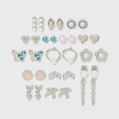 Girls' 15pk Arrow Earrings - art class™ Silver