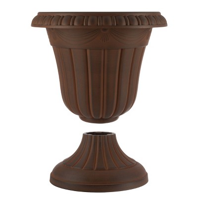 Brown Recycled Plastic Outdoor Urn Planter Set