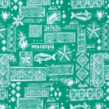 tropical green island stamp