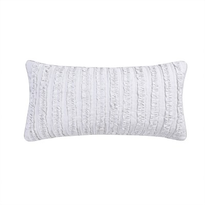 white ruffle cushion