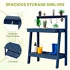 3-in-1 HDPE Potting Bench with Shelves and Hooks – Durable Outdoor & Indoor Planting Table - 4 of 4