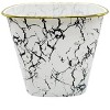 Home Mart Goods 10" Tall White Marble Look Plastic 1.7 Gallon Trash Can Wastebasket - Set of 2 - 4 of 4
