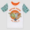 Boys' Jurassic World 2pc Snug Fit Pajama Set - White/Orange/Aqua Blue - 2 of 4