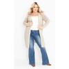 Avenue Women's Plus Size Charmed Collarless Longline Cardigan - 3 of 4