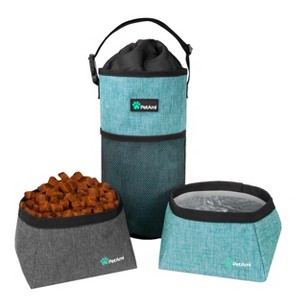 PetAmi Travel Dog Food Bag, Pet Cat Collapsible Bowls Set, Portable Foldable Waterproof Lining - 1 of 4