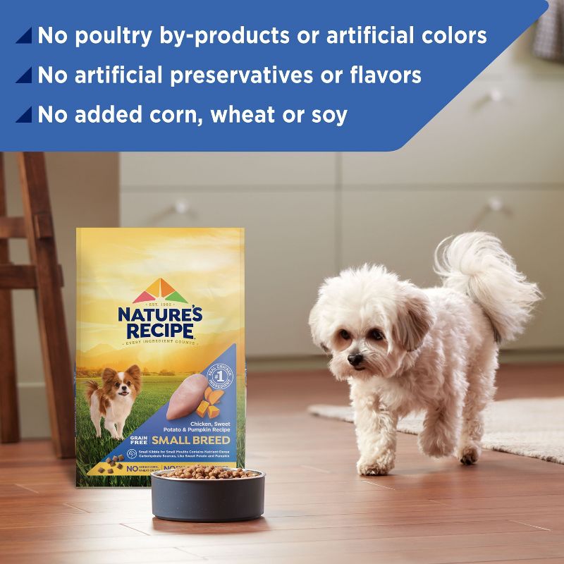 Nature's Recipe Grain Free Chicken, Sweet Potato & Pumpkin Recipe Small Breed Adult Dry Dog Food, 4 of 10