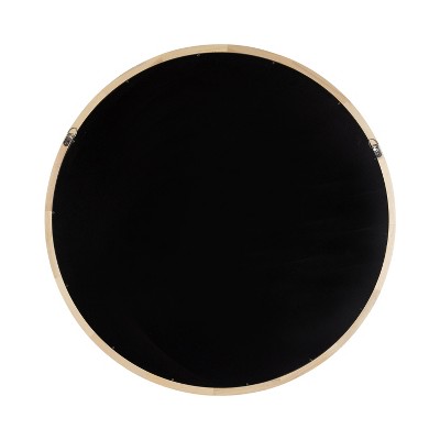 Hatherleigh 34-Inch Round Natural Wood Bathroom Vanity Mirror