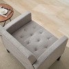 TYBOATLE Tufted Black Leather Accent Chair, Mid-Century Armchair for Office, Living Room, Bedroom - 3 of 4