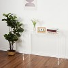 Acrylic Narrow Console Table for Entryway, 38 * 15 * 29in Acrylic Desk, Square Legs, Skinny Entry Table for Sofa, Foyer, Hallway, Living Room, Clear - 3 of 4