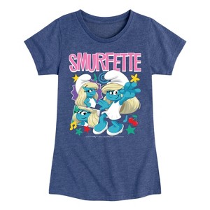 Girls' - Smurfs - Smurfette Fitted Short Sleeve Graphic T-Shirt - 1 of 3