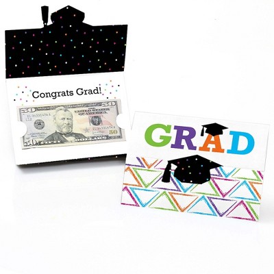 Big Dot of Happiness Hats Off Grad - Graduation Party Money and Gift Card Holder - Set of 8